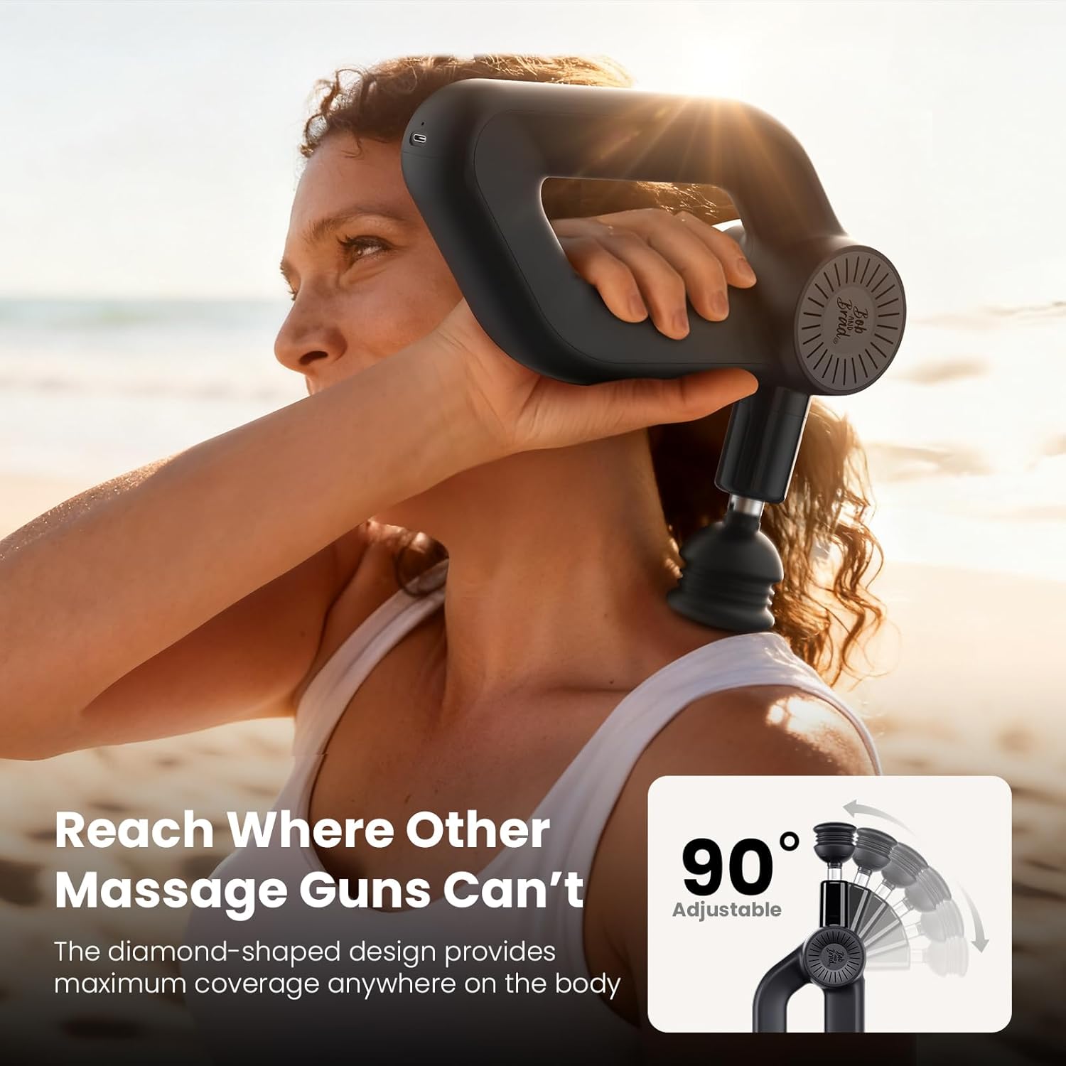 BOB AND BRAD D6 Pro Max+ Massage Gun with Heat and Cold, Powerful Deep Tissue Percussion Massager with 16mm Amplitude, FSA Eligible & HSA Approved Professional Muscle Massager Gun for Athletes