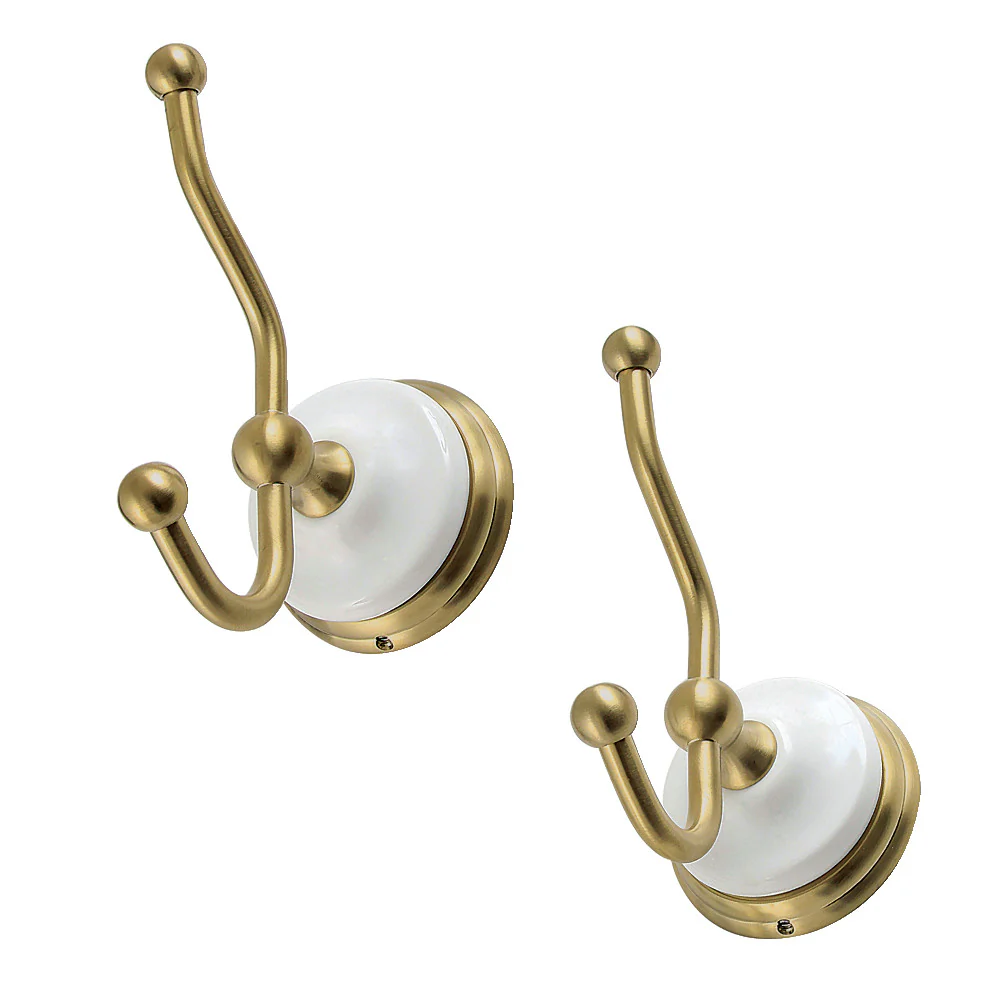 Kingston Brass Victorian 2-Piece Robe Hook, Brushed Brass (BAK1117BB)