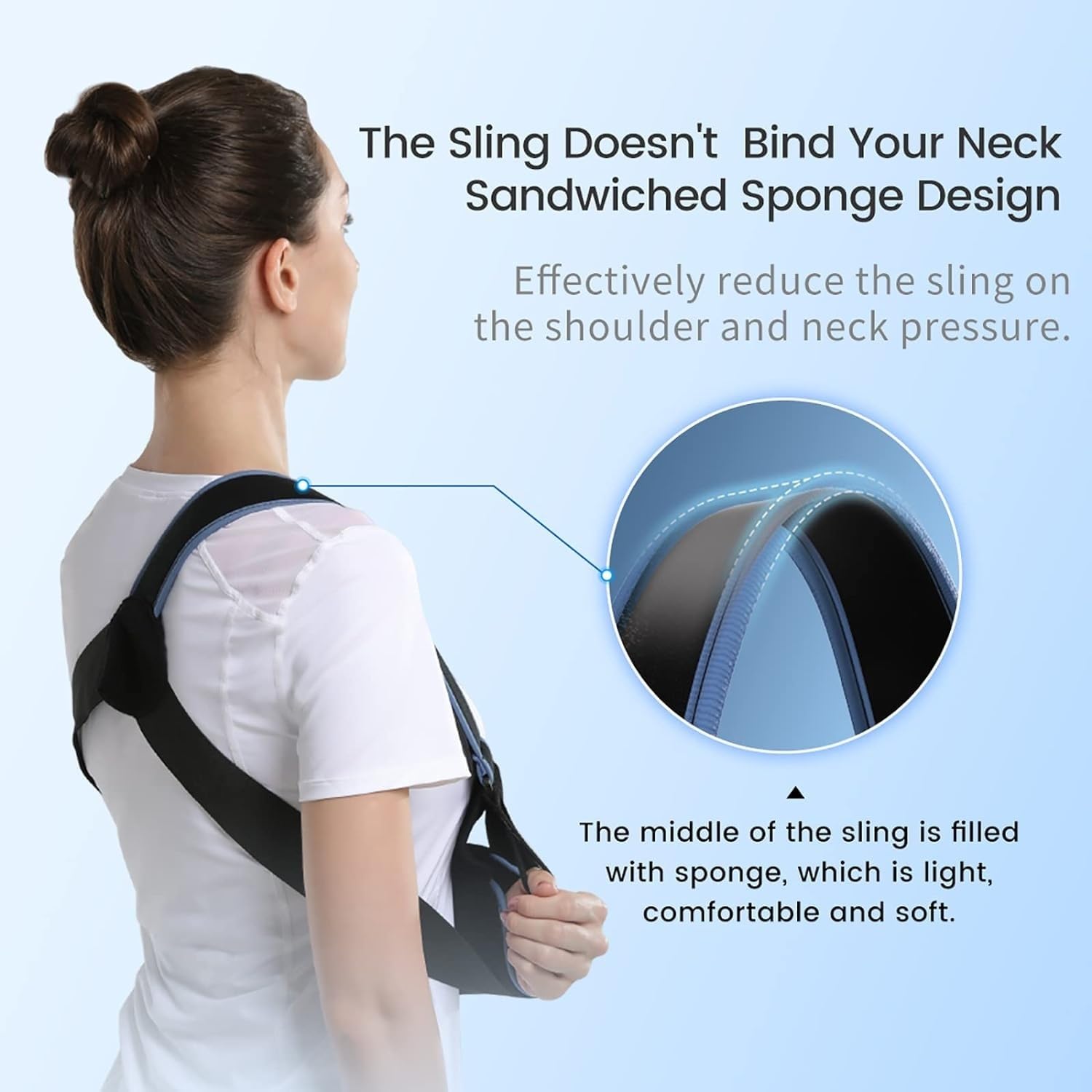 Medical Arm Sling Support Arm Sling Immobilizer Perforated Breathable Fabric Adjustable Tightness For Hand Injury, Broken Arm, Dislocated, Postoperative And Plaster Period (Size : Medium)