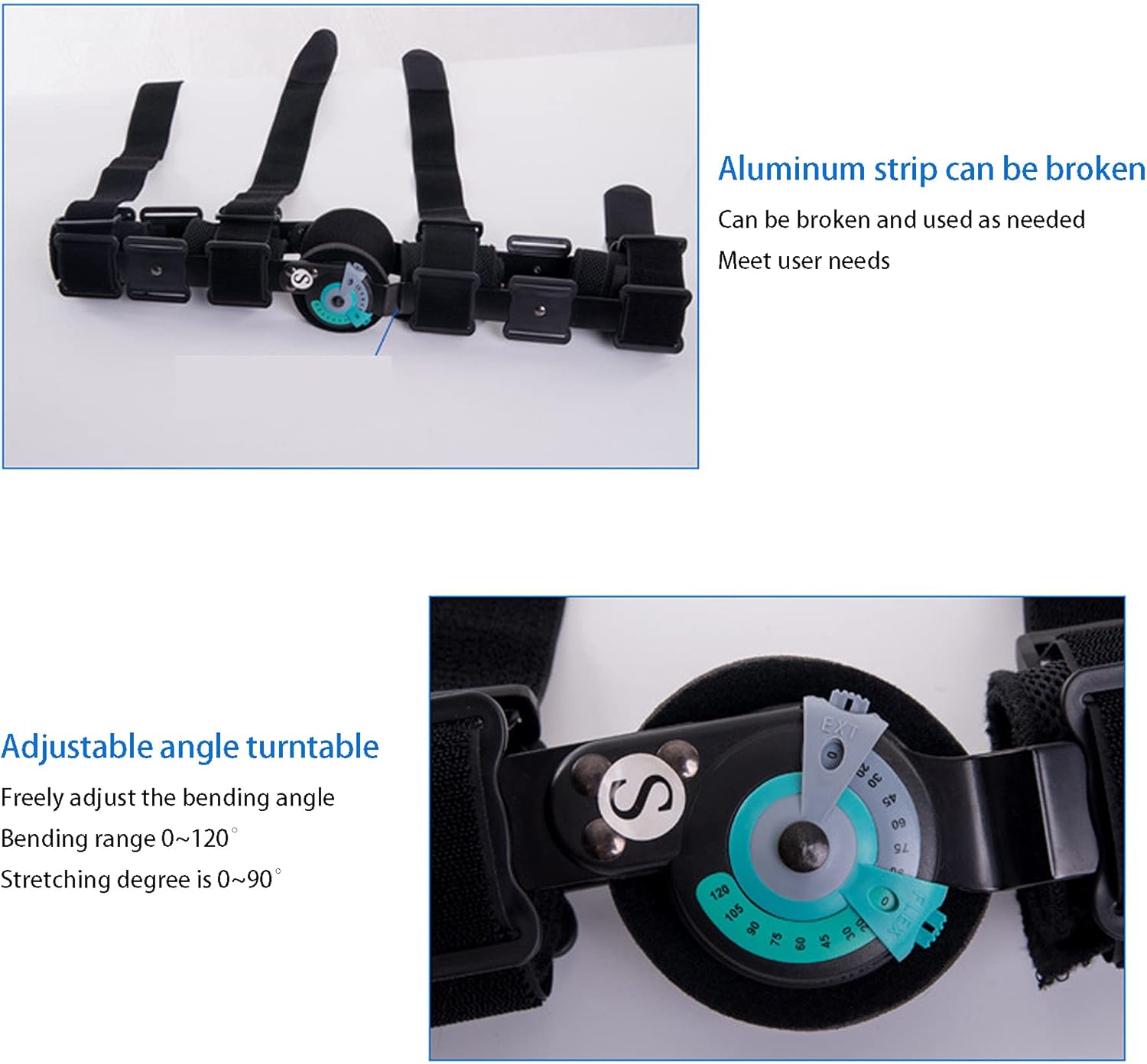 Hinged Post Op Knee Brace Adjustable ROM Leg Stabilizer Recovery After Surgery Medical Orthopedic Guard ​Protector Patella Injury Immobilizer Brace for Left Leg and Right Leg