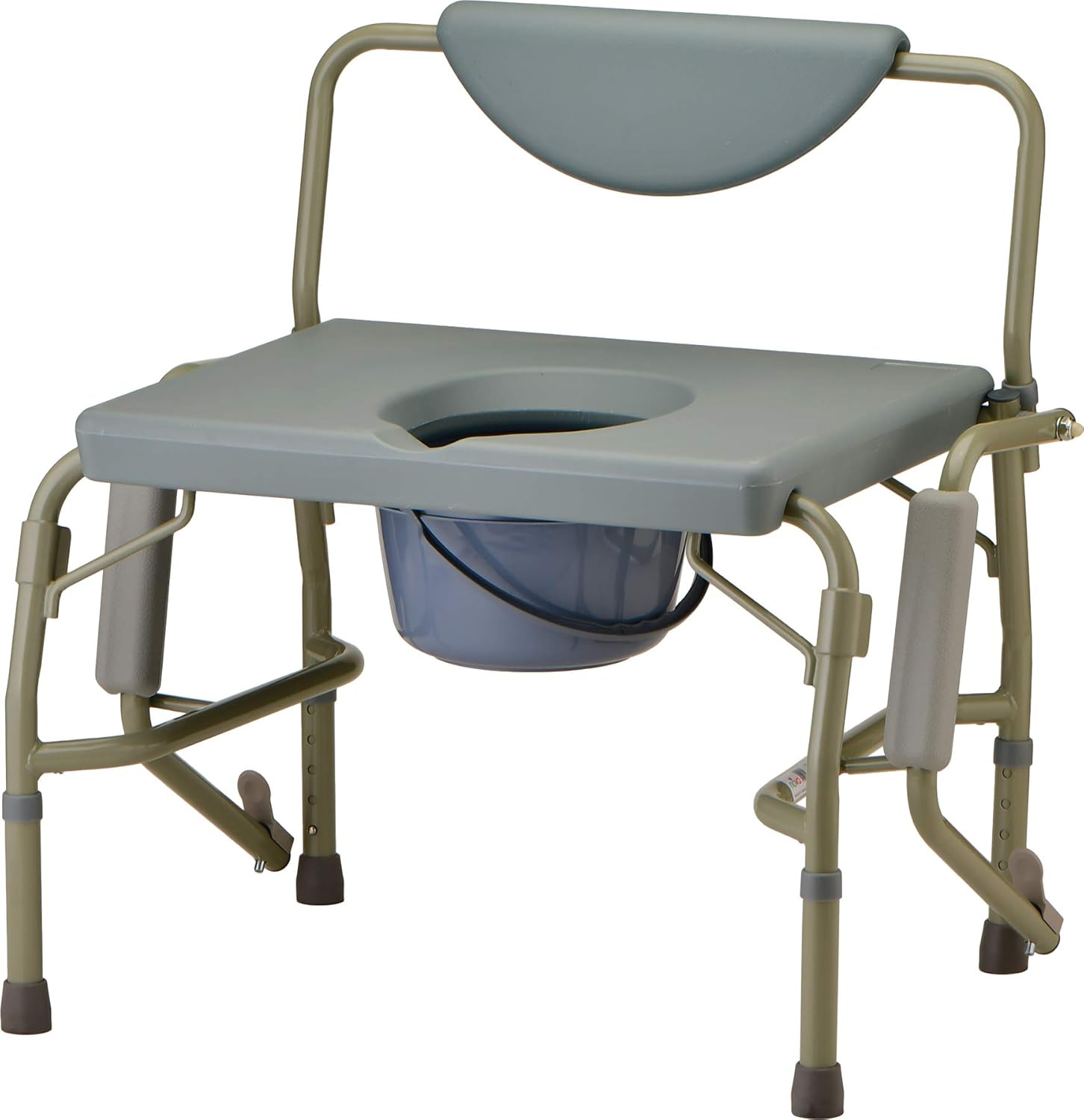 NOVA Medical 500 lb. Weight Capacity Heavy Duty Bedside Commode Chair with Drop-Arm (for Easy Transfer), Extra Wide Seat & Bariatric Commode Chair, Grey