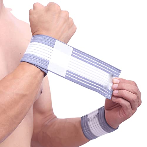 1PCS Cotton Elastic Bandage Hand Sport Wristband Gym Support Wrist Brace Wrap carpal tunnel(Grey with White)