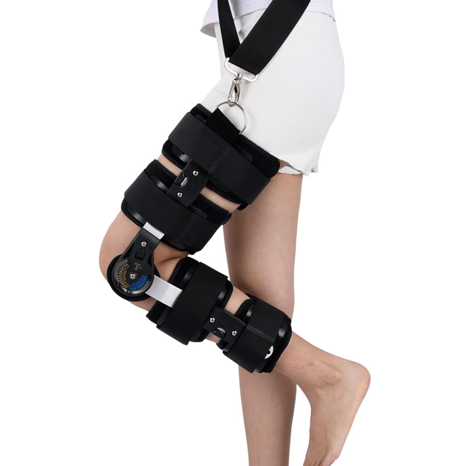 Hinged ROM Knee Brace, Postoperative Brace for Recovery Stabilization, Immobilization Splint Support Brace for Meniscus Tear 502