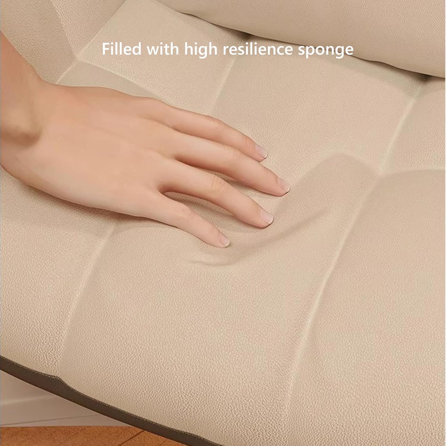 Home Office Desk Chair, Leather Ergonomic Swivel Computer Task Chair with Lumbar Support and Arms, Adjustable Height Vanity Chair, Easy to Assemble (Off-White+gray1-Height 75-85CM