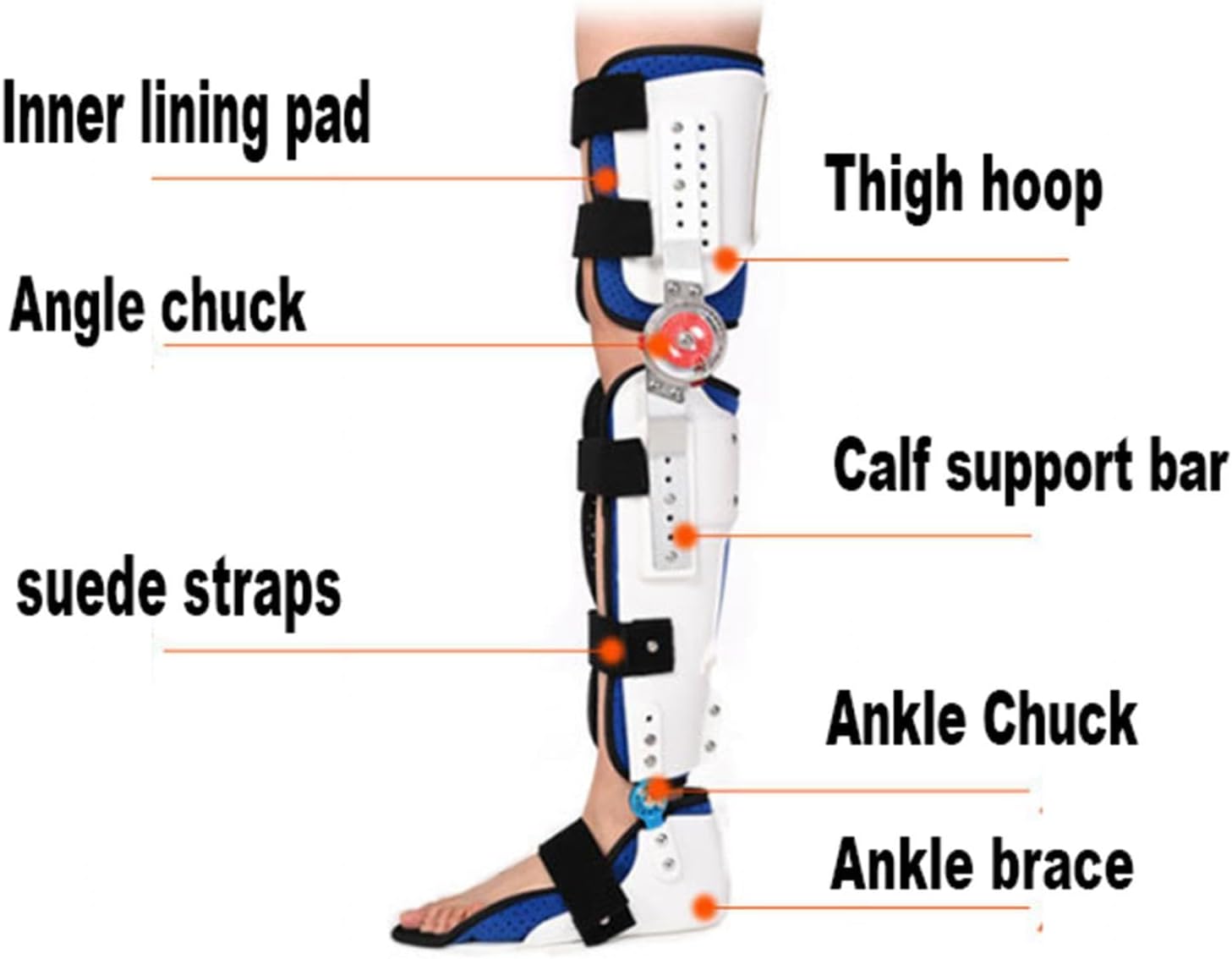 Hinged Knee Brace ROM Knee Immobilizer Post Op Knee Leg Brace Orthopedic Patellar Stabilizing Locking Knee Brace with Side Stabilizers for ACL, Meniscus Tear, MCL,for Knee (Left