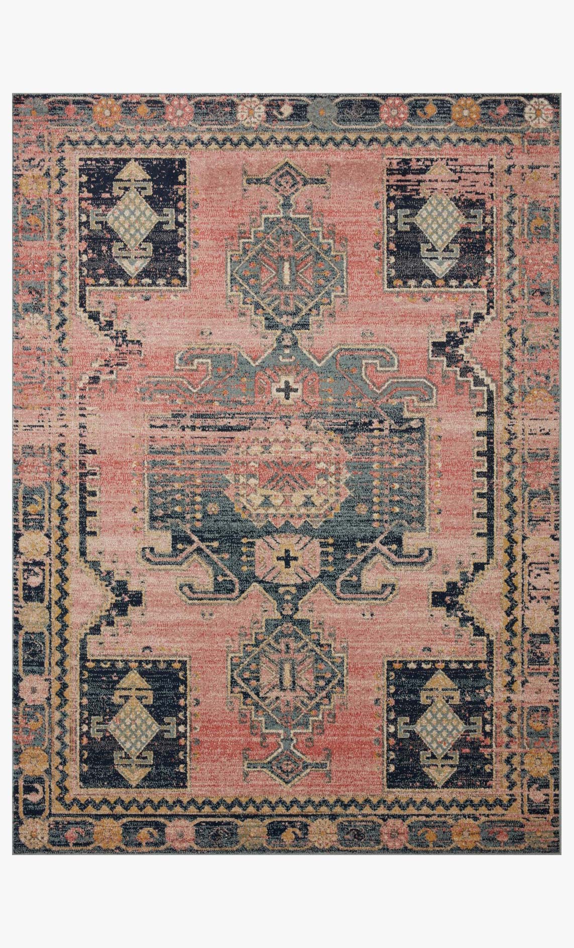 Loloi II Jocelyn Collection - Transitional Power Loomed Rug in Rose & Rose (JOC-06)