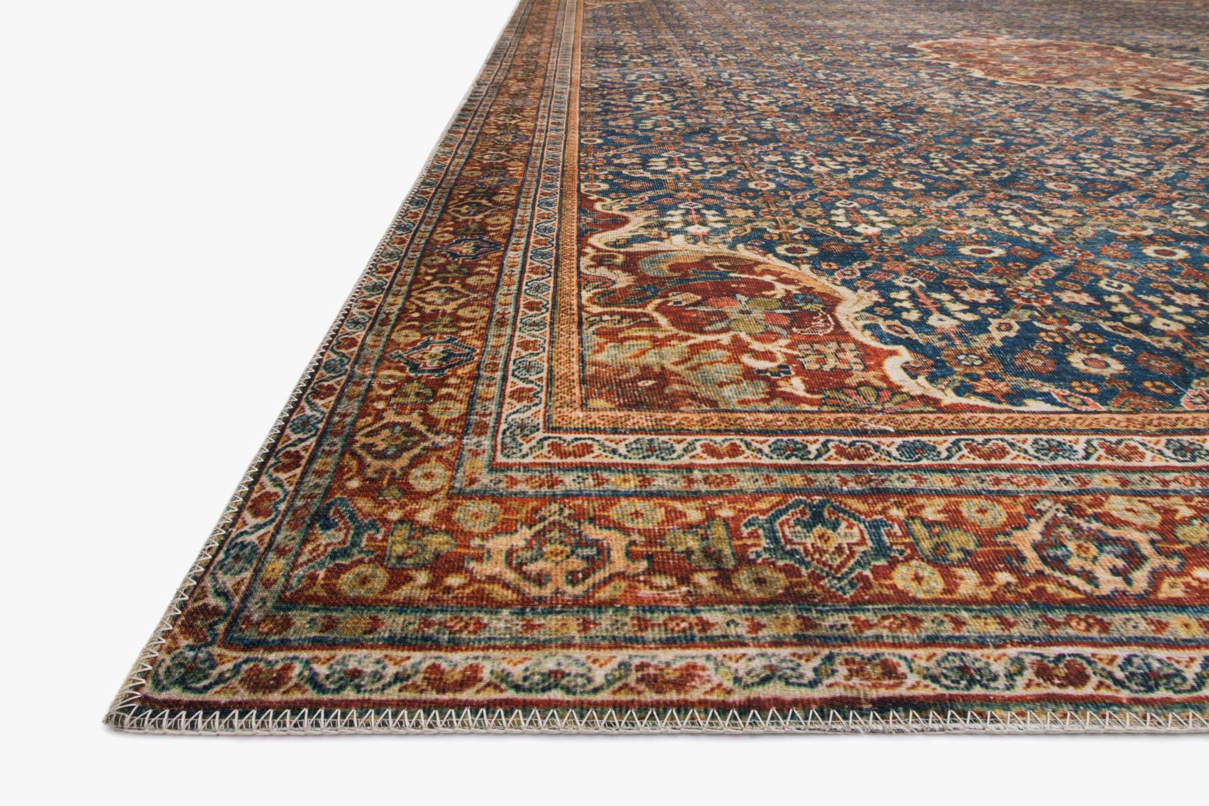 Loloi II Layla Collection - Traditional Power Loomed Rug in Cobalt Blue & Spice (LAY-09)