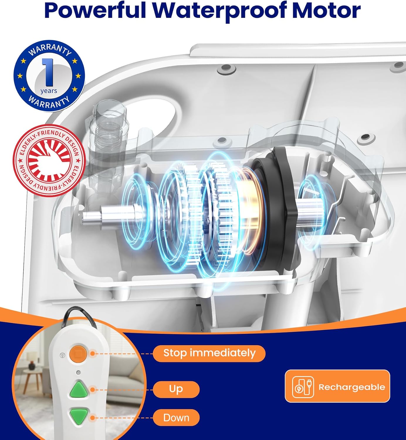 MAIDeSITe Electric Chair Lift, Stand Up Independently from Floor, Support Up to 300 LBS, Chair Lift for Elderly, JC35M3