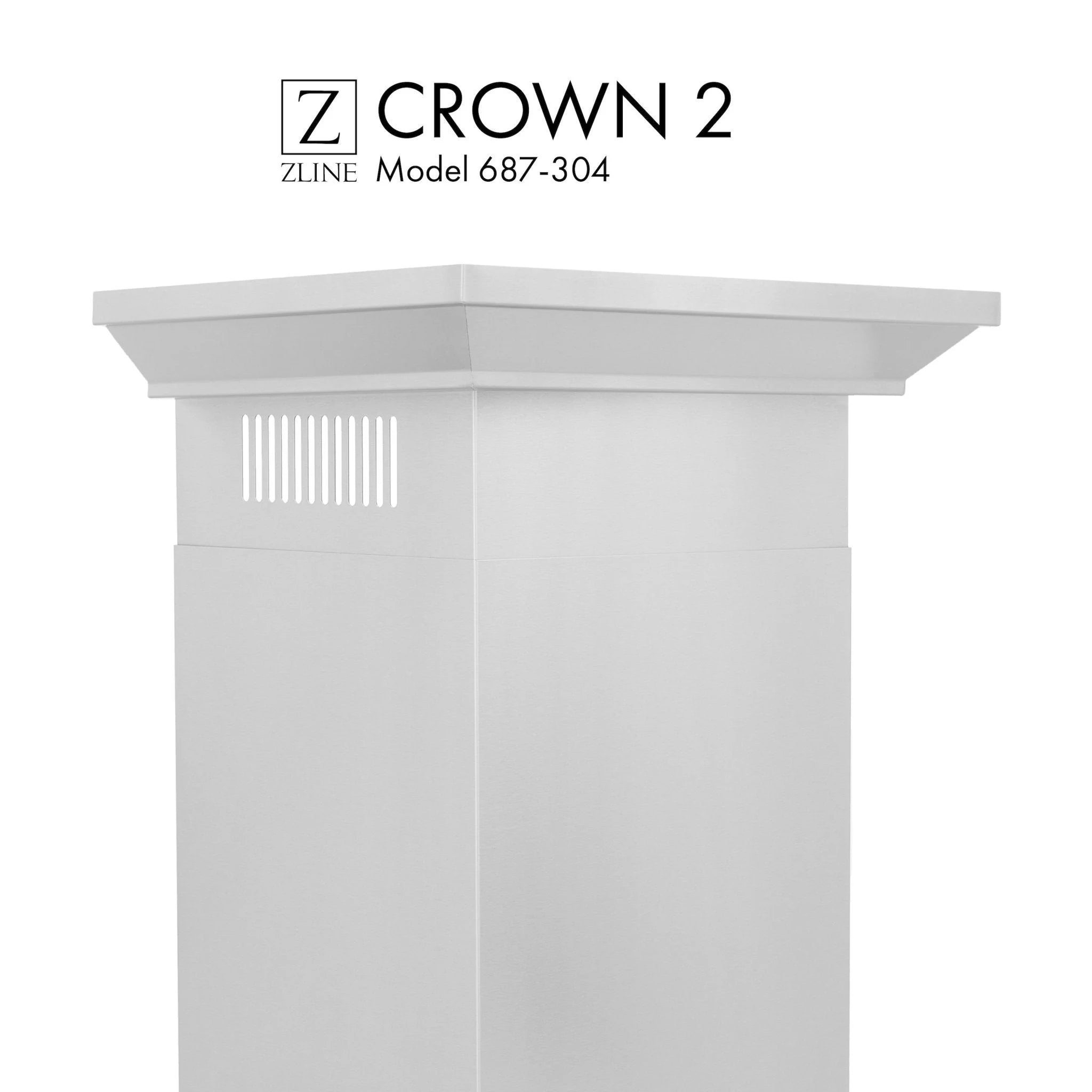 ZLINE Crown Molding Profile 2 for Wall Mount Range Hood in Stainless Steel (CM2-687-304)