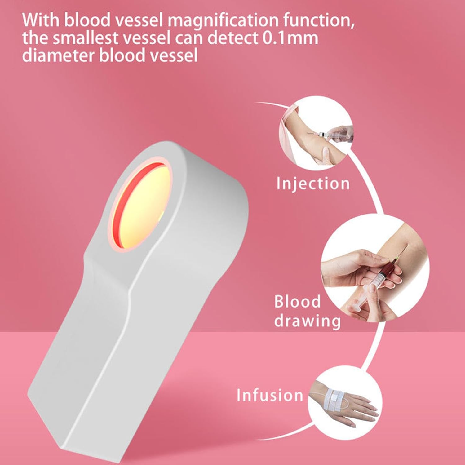 Vein Finder for Injection, Medical Infrared Vascular Detector Vein Viewer Puncture Vessel Lamp Portable Emergency Vein Access Device for Nurses
