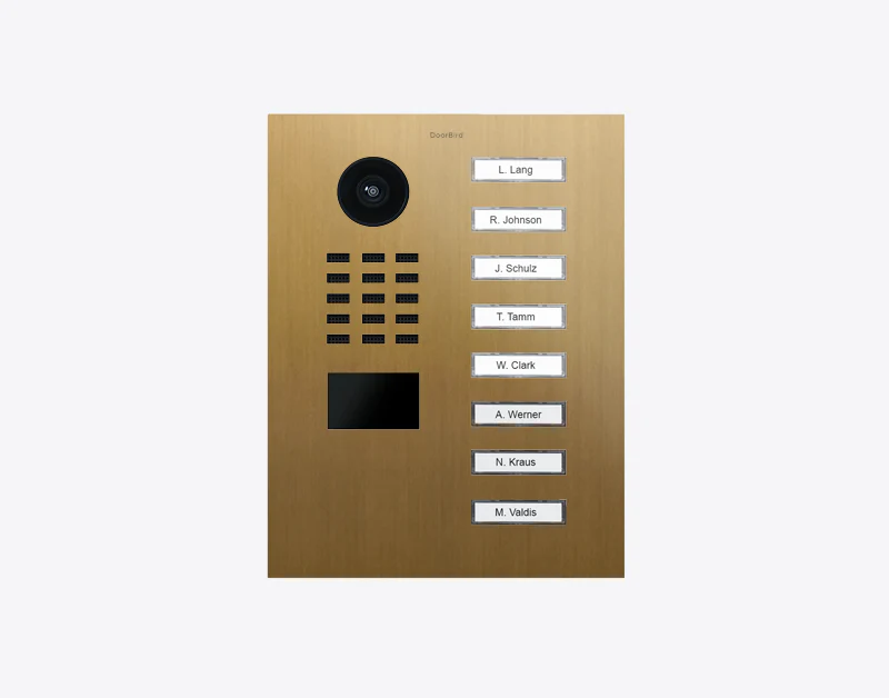 DoorBird D2108V IP Video Door Station, 8 Call Buttons in Gold