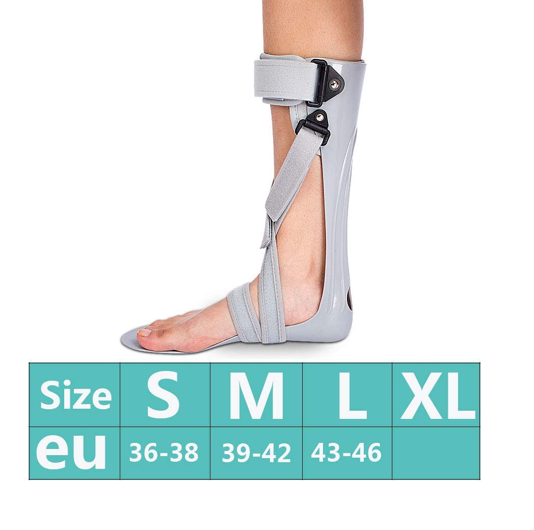 HUANGJUN Drop Orthosis Drop Foot Support Splint - Ankle Foot Orthosis Support - Brace for Foot Drop Plantar Fasciitis & Achilles Tendonitis Right M