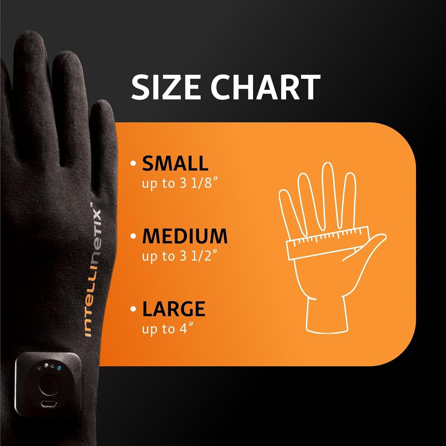 Brownmed Intellinetix Therapy Gloves - Compression Hand Gloves for Pain Relief - Wearable Vibration Therapy Massager - Medium