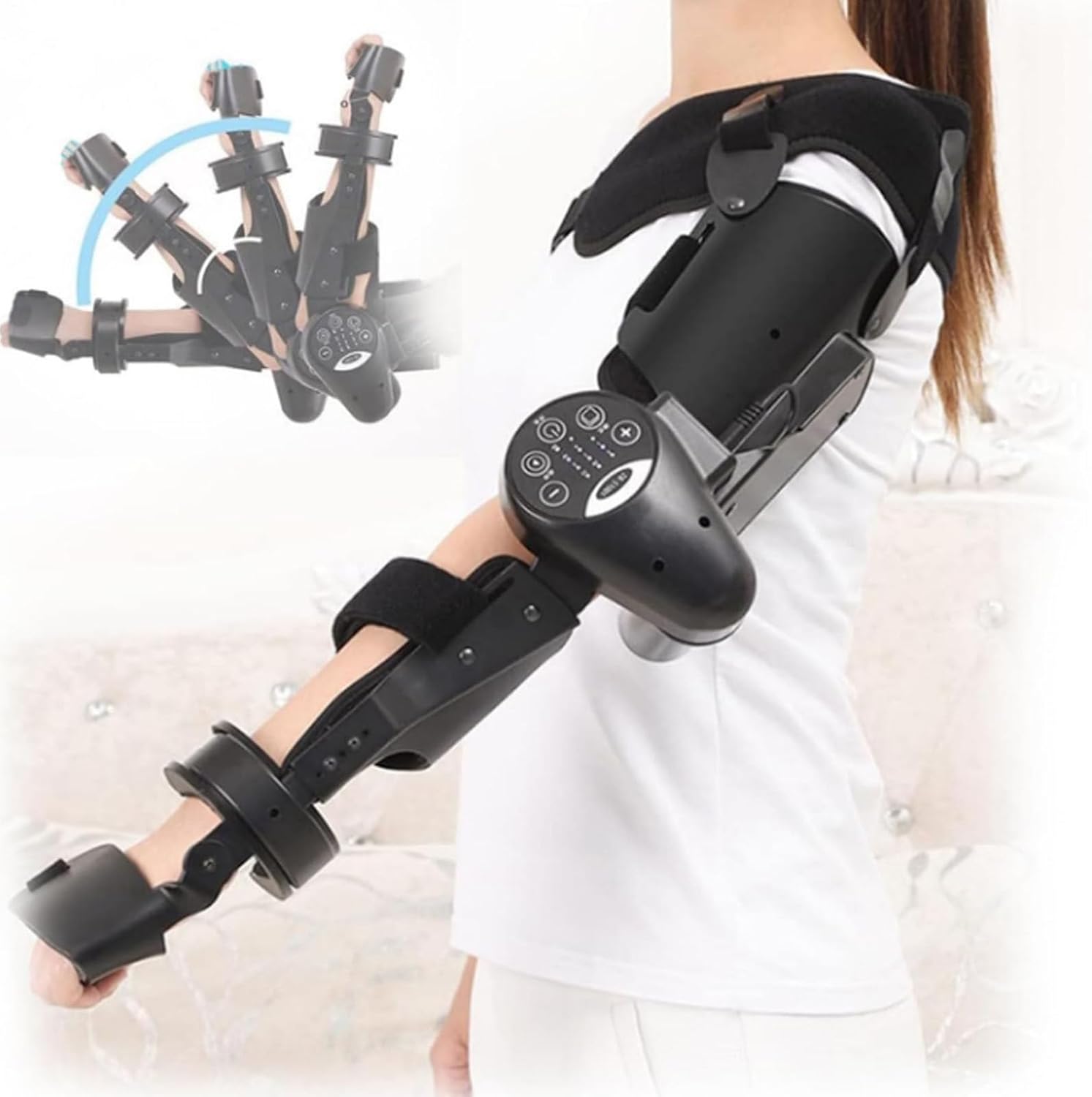 Brace Elbow Flexion and Extension Trainer - Hemiplegia Arm Rehabilitation Elbow Protector, Post Op Elbow Brace Stabilizer Splint for Stroke Hemiplegia Patients,Right