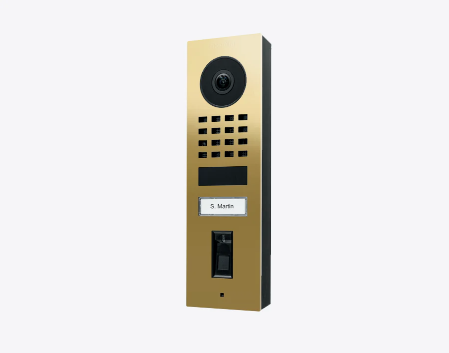 DoorBird D1101FV Fingerprint 50 Surface-Mount IP Video Door Station in Brass
