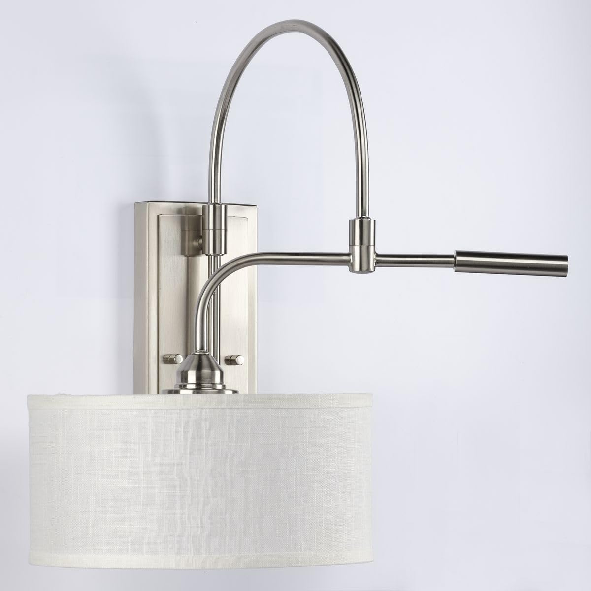 Progress Lighting Kempsey Collection One-Light Swing Arm Wall Bracket, Nickel, 19-3/4