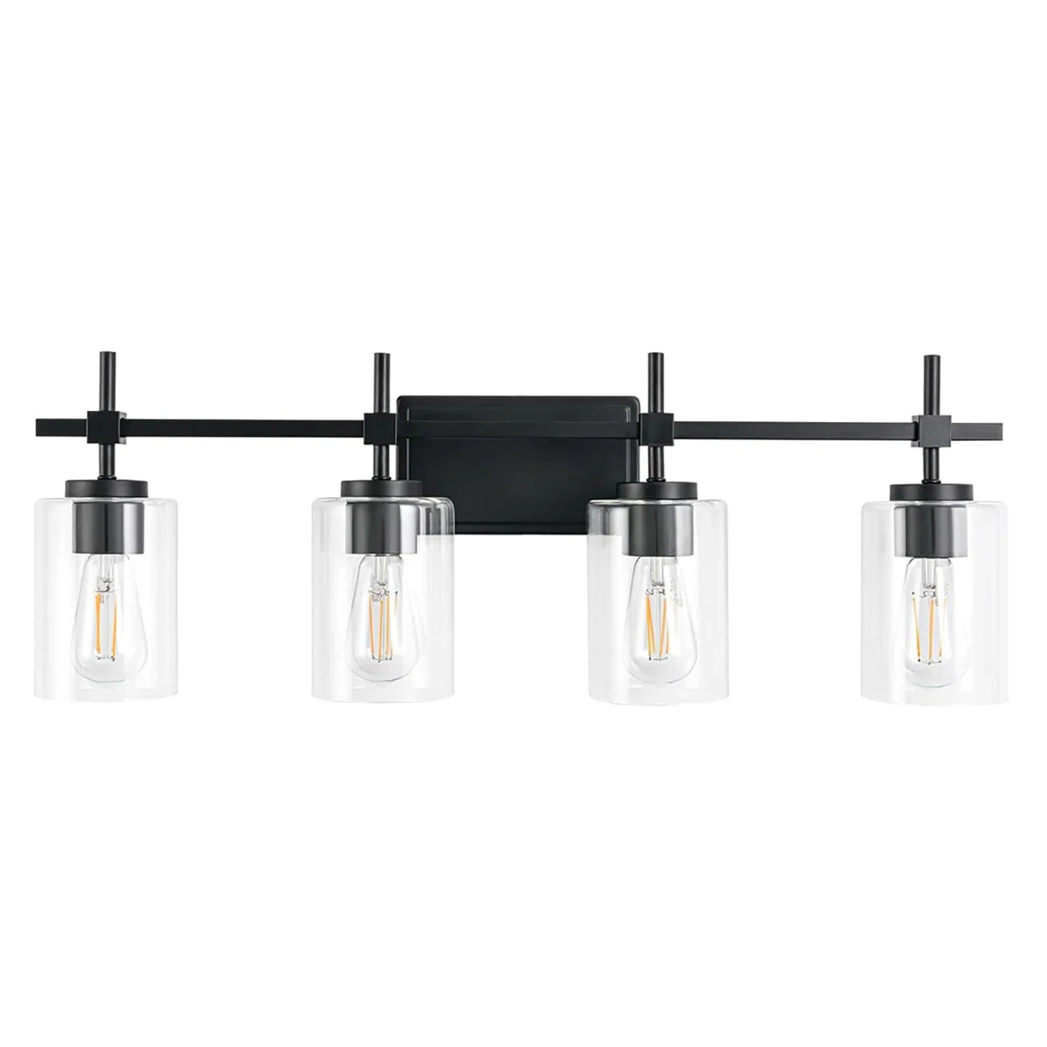 Parrot Uncle Jasper Modern 4-Light Clear Glass Bathroom Lights Linear Vanity Light
