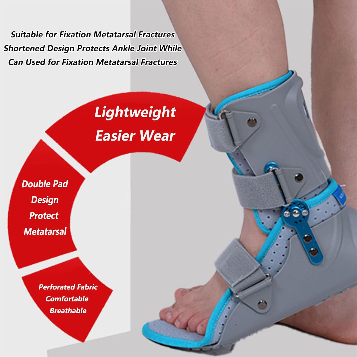 SFKLYU Drop Foot Orthosis Fixing Brace Angle Adjustment Ankle Sprain Protector Rehabilitation Leg Support Walking Boot for Ankle Sprain, Broken Toe,A Pair,M