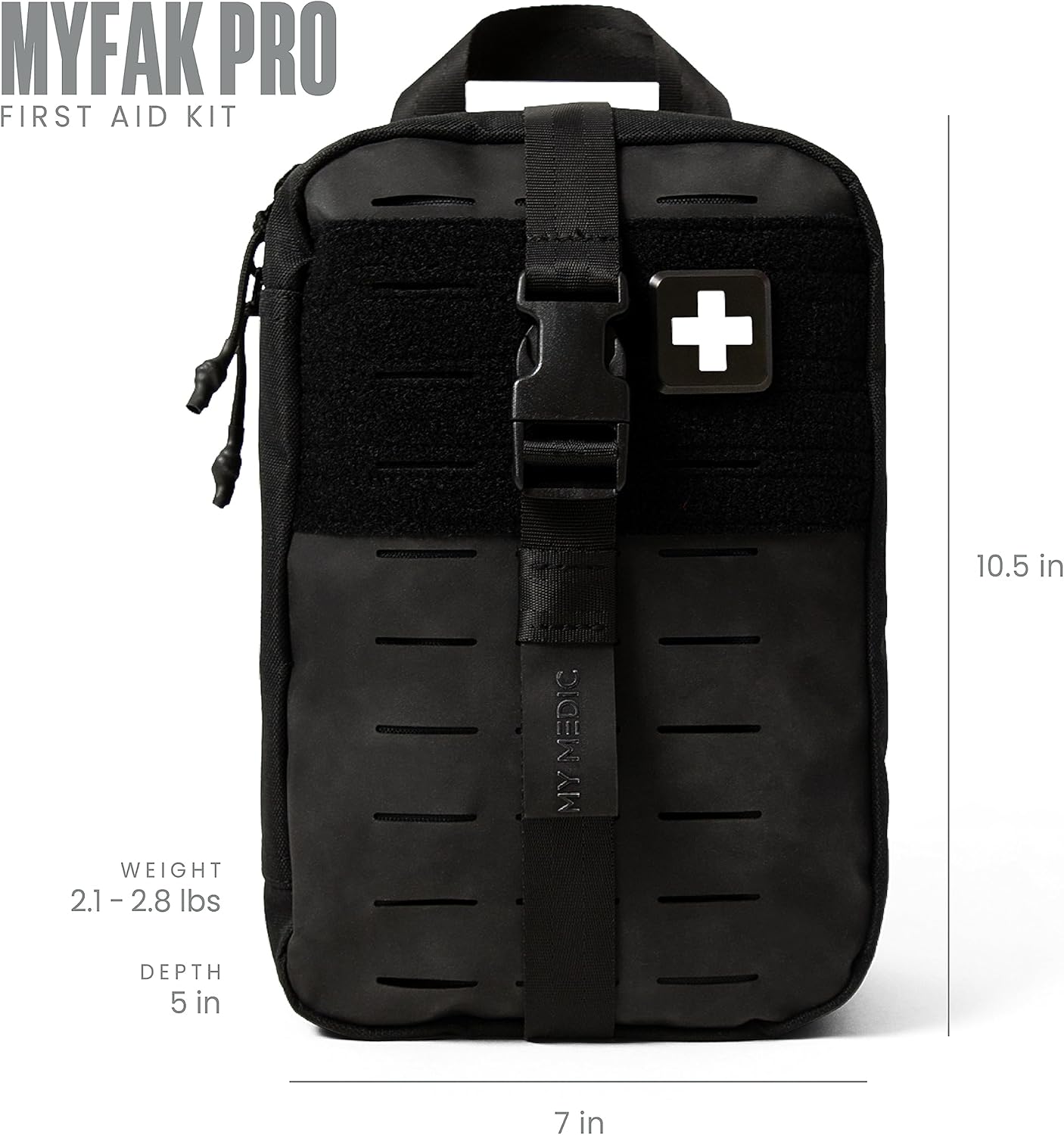 MY MEDIC MyFAK PRO Ifak First Aid Kit - 140 Life Saving Trauma and Medical Items - HSA FSA Survival Kit for Camping or Your Car - Black