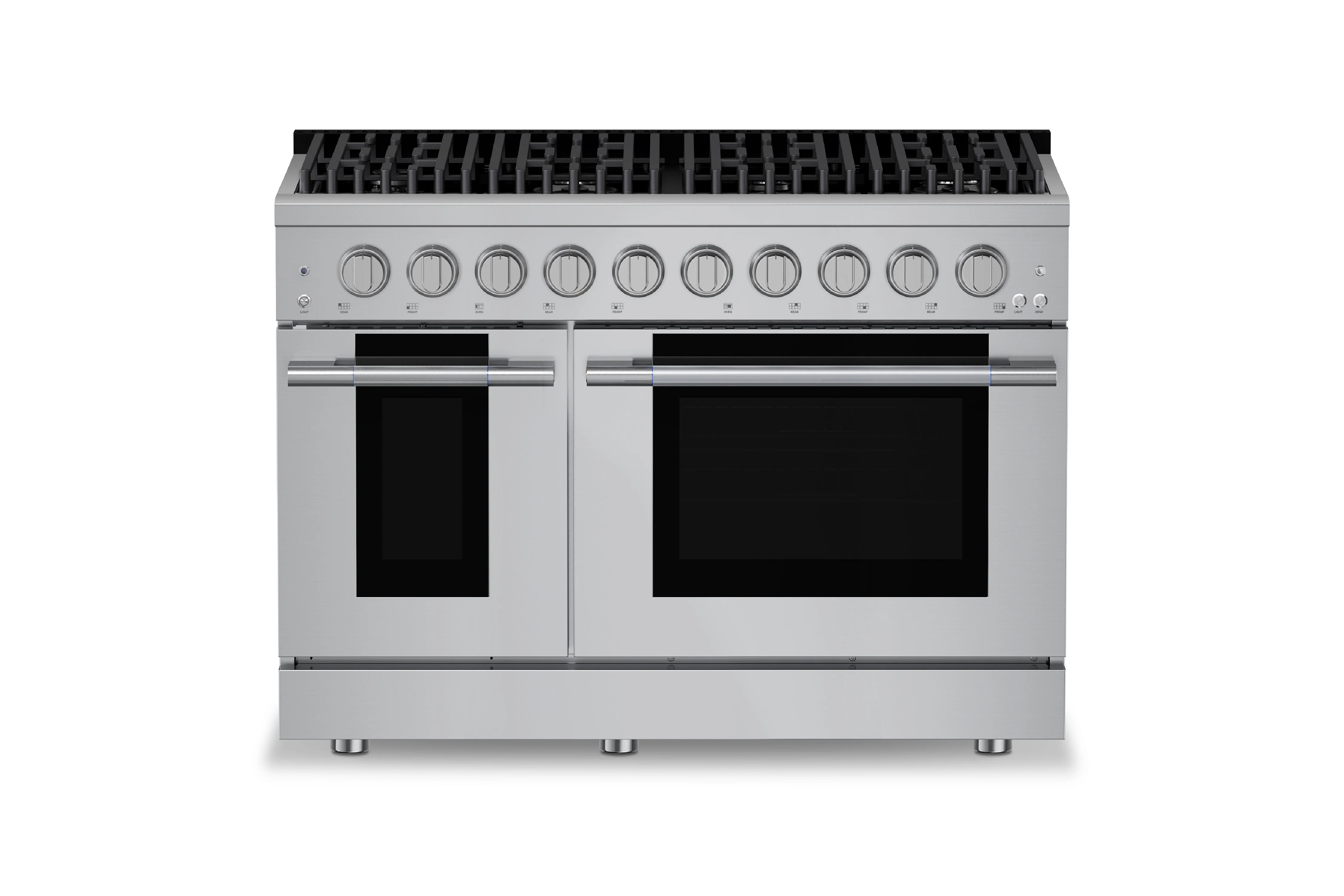 Hauslane HausPro Series 48-Inch Gas or Dual Fuel Range with 8 Burners and Convection Oven in Stainless Steel