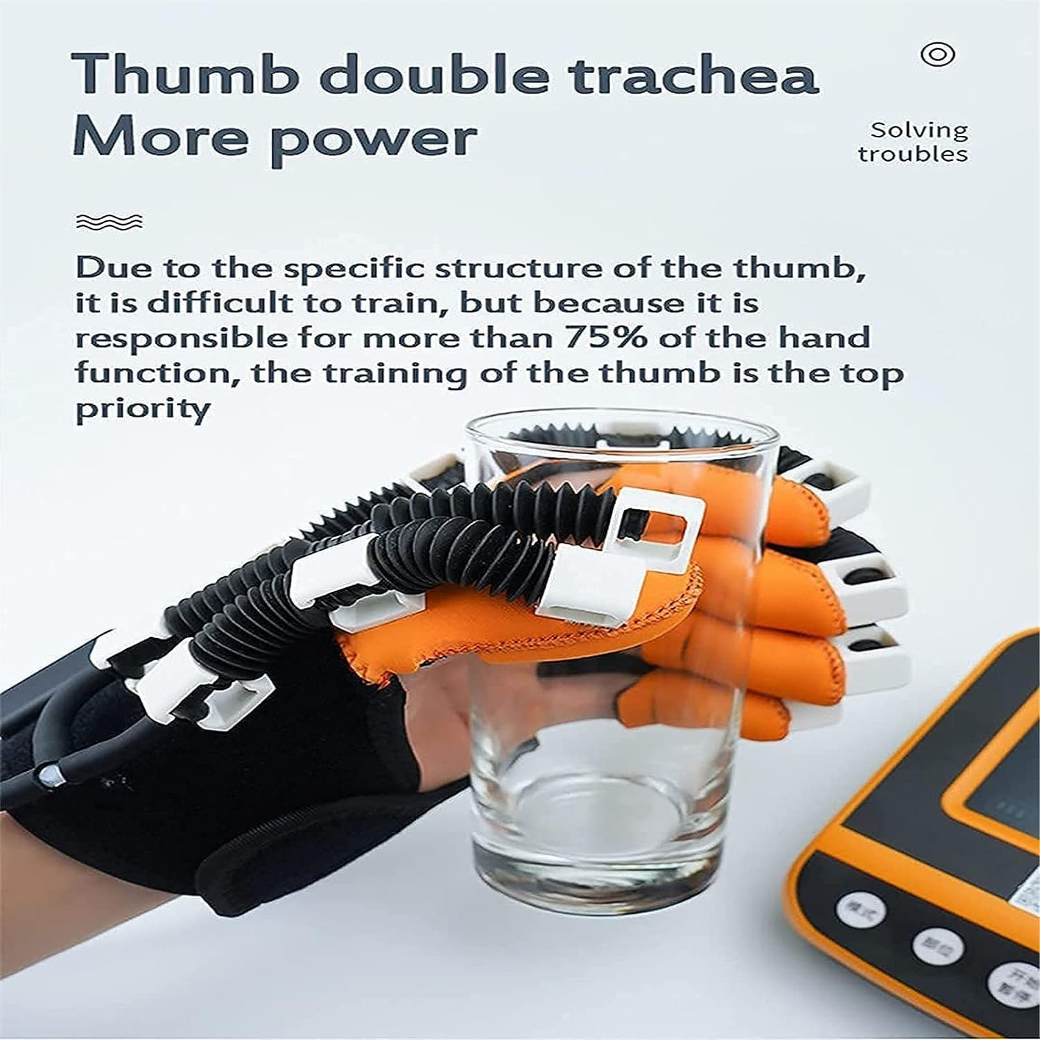 Hand Rehabilitation Robot Gloves Rehabilitation Robot Gloves, Finger Straightening Brace Guard Protector,Family Car Training Smart Glove Stroke Recovery,For Hand Rehabilitation ( Color : Lefthand , Si