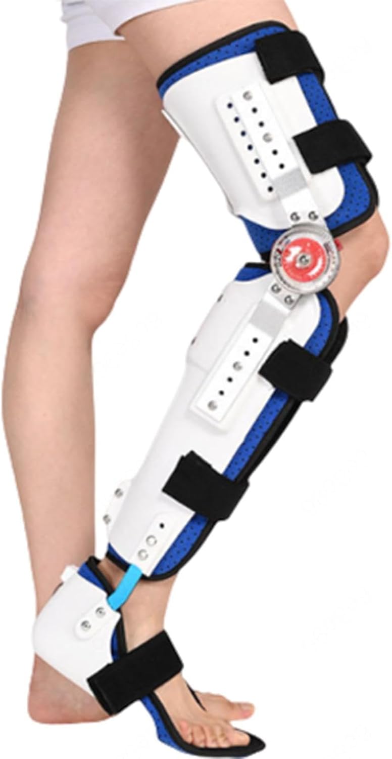 Hinged Knee Brace ROM Knee Immobilizer Post Op Knee Leg Brace Orthopedic Patellar Stabilizing Locking Knee Brace with Side Stabilizers for ACL, Meniscus Tear, MCL,for Knee (Left