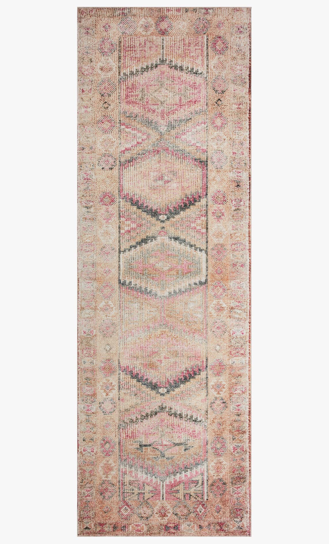 Loloi II Layla Collection - Traditional Power Loomed Rug in Pink & Lagoon (LAY-17)