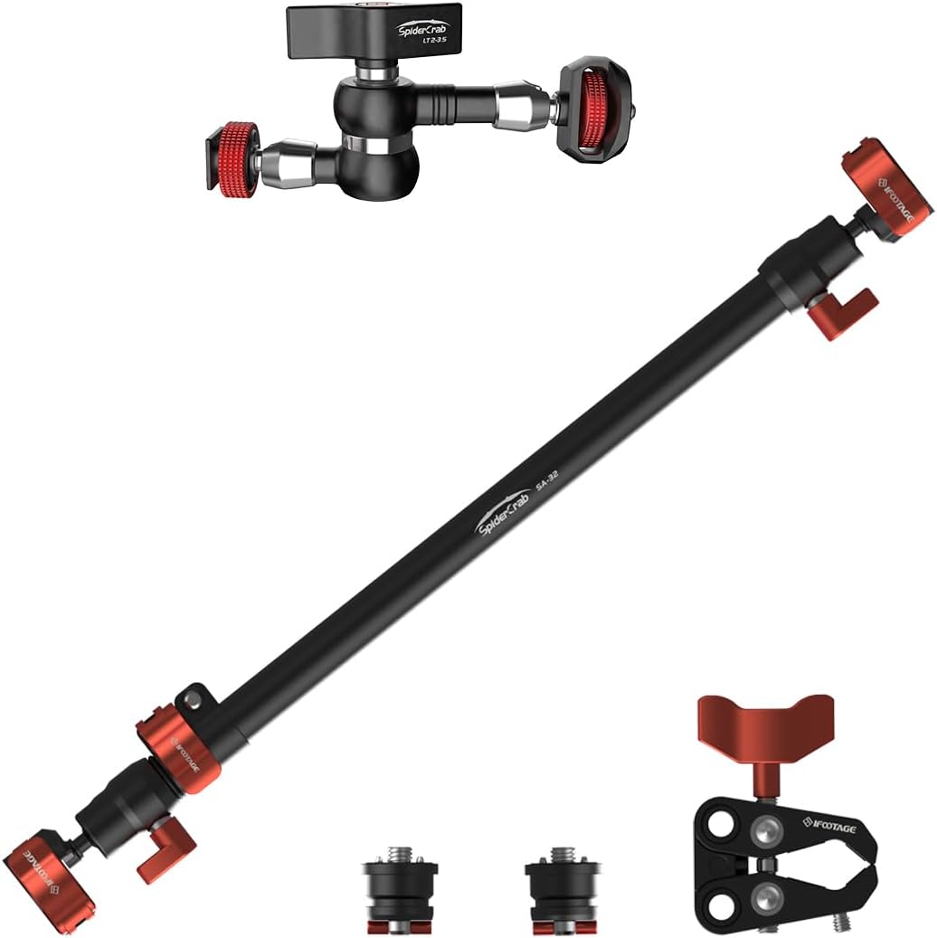 IFOOTAGE Spider Crab Series,32inch Long Magic Arm,Support Rod,5.5inch Magic Arm with Big Supper Clamp Pipe PC-01 1