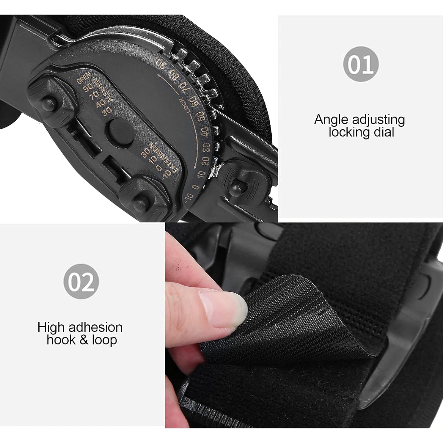 Leg Brace, Knee Brace Adjustable and Breathable Hinged Knee Brace Knee Splint Injury - Orthosis Stabilizer Hinged Immobilizer for Knee Sprain Ligament(