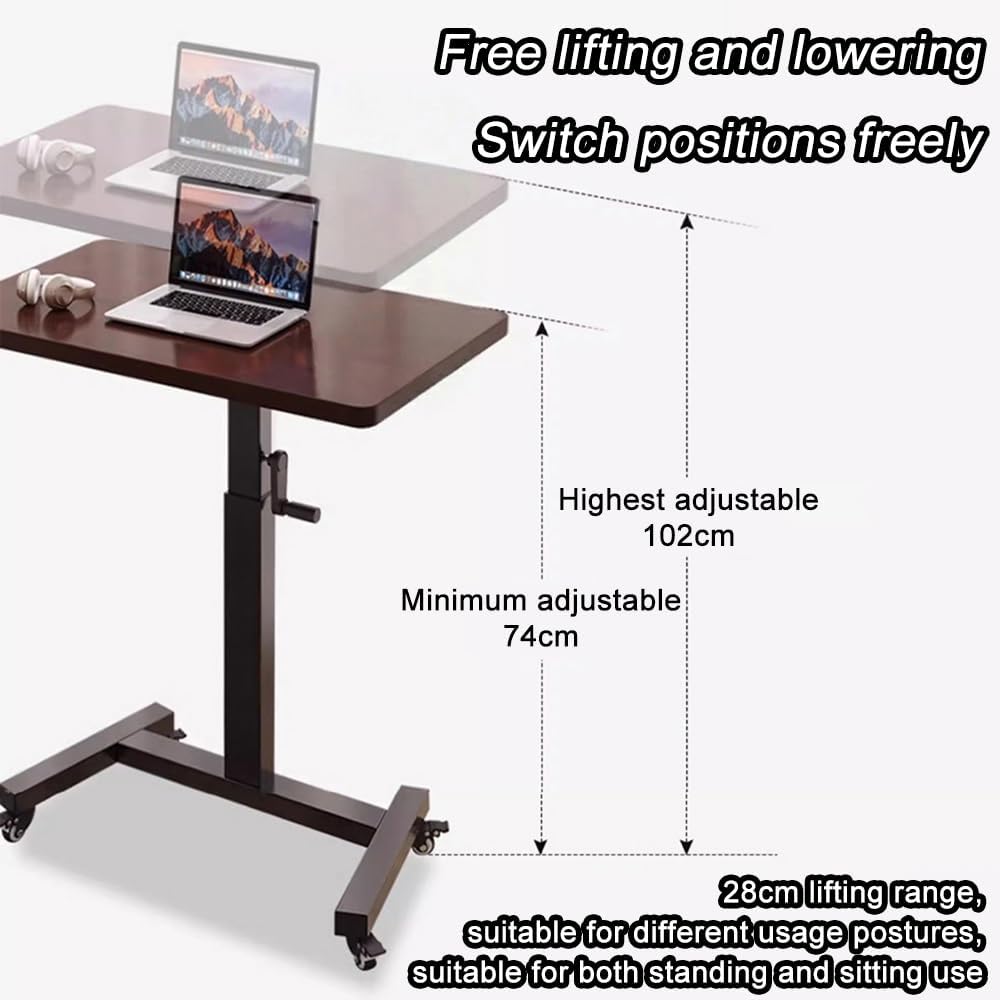 Overbed Table with Wheels Bed Table Height Adjustable 29