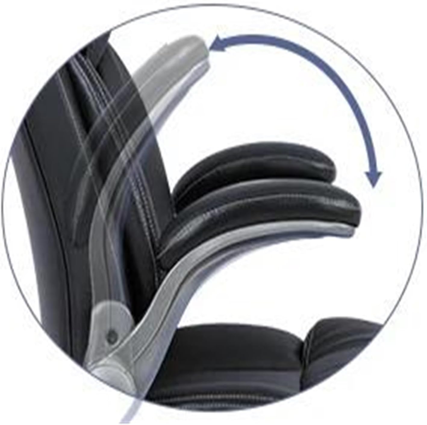 Managerial Chairs, High Back Executive Office Chair- Ergonomic Home Computer Desk Leather Chair with Padded Flip-Up Arms, Adjustable Tilt Lock Luoy-02527Lumbar Support-Black