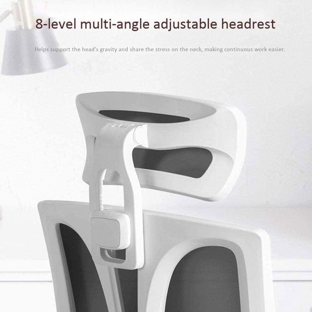 Mesh Office Chair Ergonomic Office Chair Computer Desk Chair, Mesh Seat and Back, Wide Headrest, Adjustable Lumbar Support and 3D Armrest (D One Size)