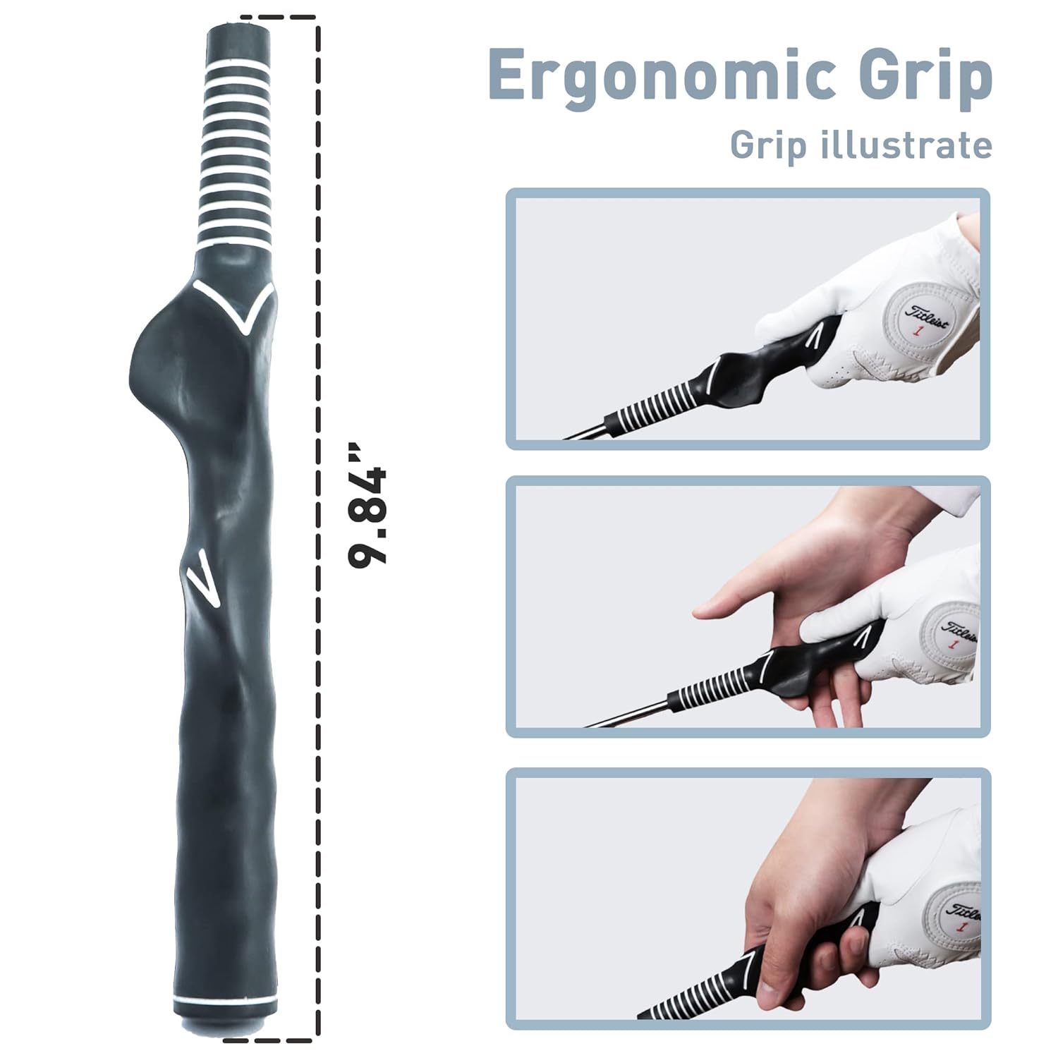 Golf Swing Training Elbow Brace with Golf Swing Trainer Aid Golf Warm-up Stick, Perfect for Amend Chicken Wings and Correction Brace of Golf Swing