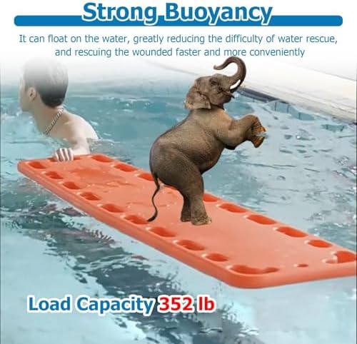 Lightweight Emergency Spine Board Stretcher - 6ft Lifeguard Backboard for Patient Transport & Immobilization, Essential First Aid Rescue Gear (Includes Red Head Immobilizer)