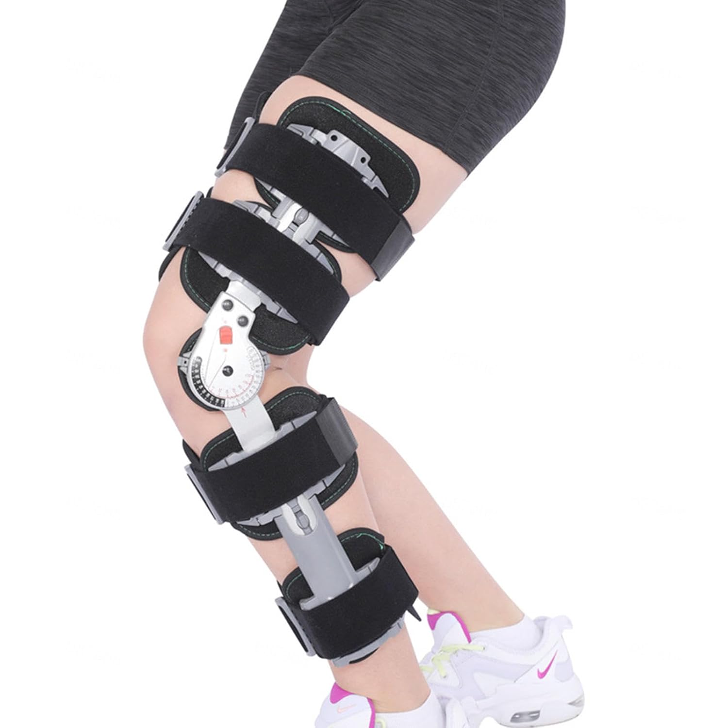 PopieL Adjustable Aluminum Alloy Knee Joint Brace Unisex Hinged Knee Brace Rehabilitation Brace After Meniscus Ligament Injury Left/Right Leg Knee Stabilizer