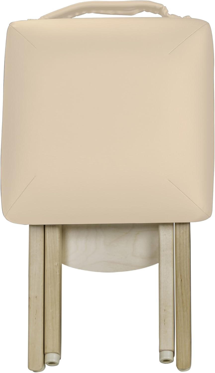 EARTHLITE Wooden Folding Stool - Hardwood Maple, CFC-Free, Massage Table Medical Spa Facial Salon Chair