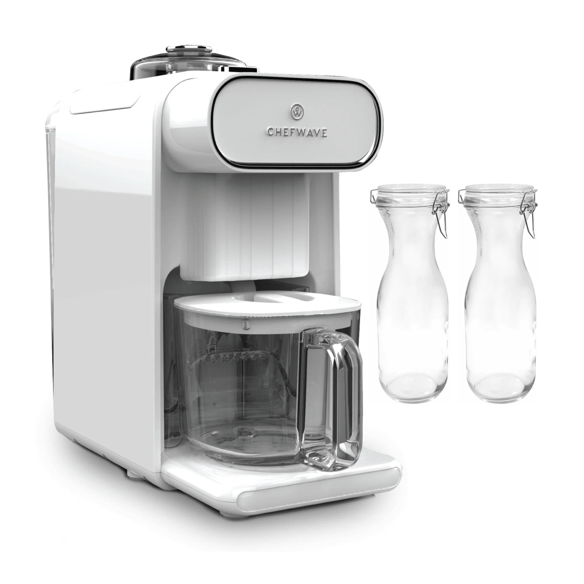 ChefWave Milkmade Non-Dairy Milk Maker with Two Resealable Glass Storage Carafes