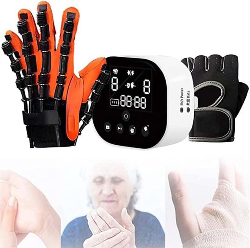 Hand Rehabilitation Robot Gloves, Physiotherapy Rehabilitation Robotics Rehab Device for Stroke People Finger Wrist Training with Mirror Mode, Single Finger Training,lefthand-12yearsold