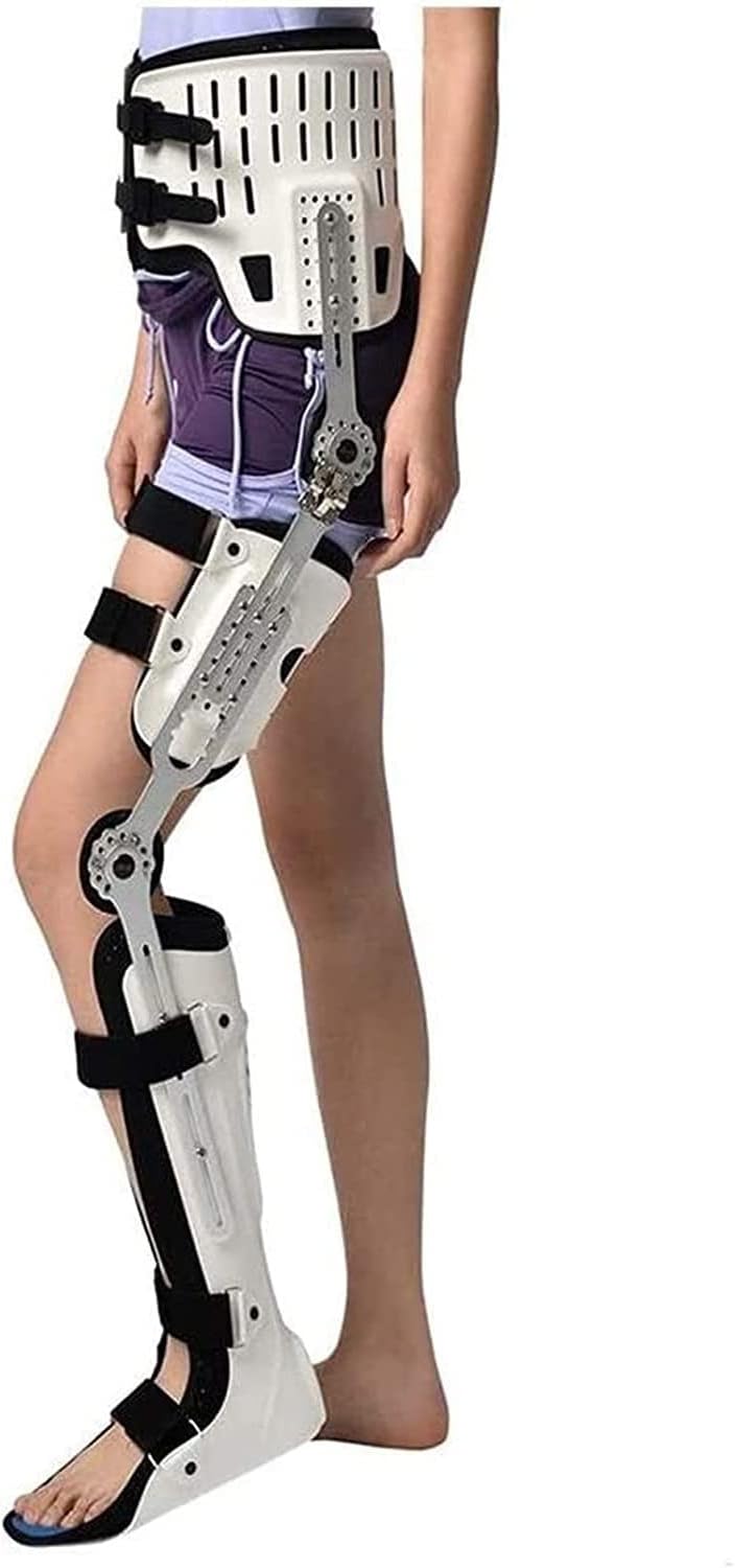 Knee Support Brace,Hip Knee Ankle Foot Orthosis Leg Fracture, Lower Limb Paralysis, Hip Walking Fixed with Walking Boots Brace Knee Surgery Ligament Support