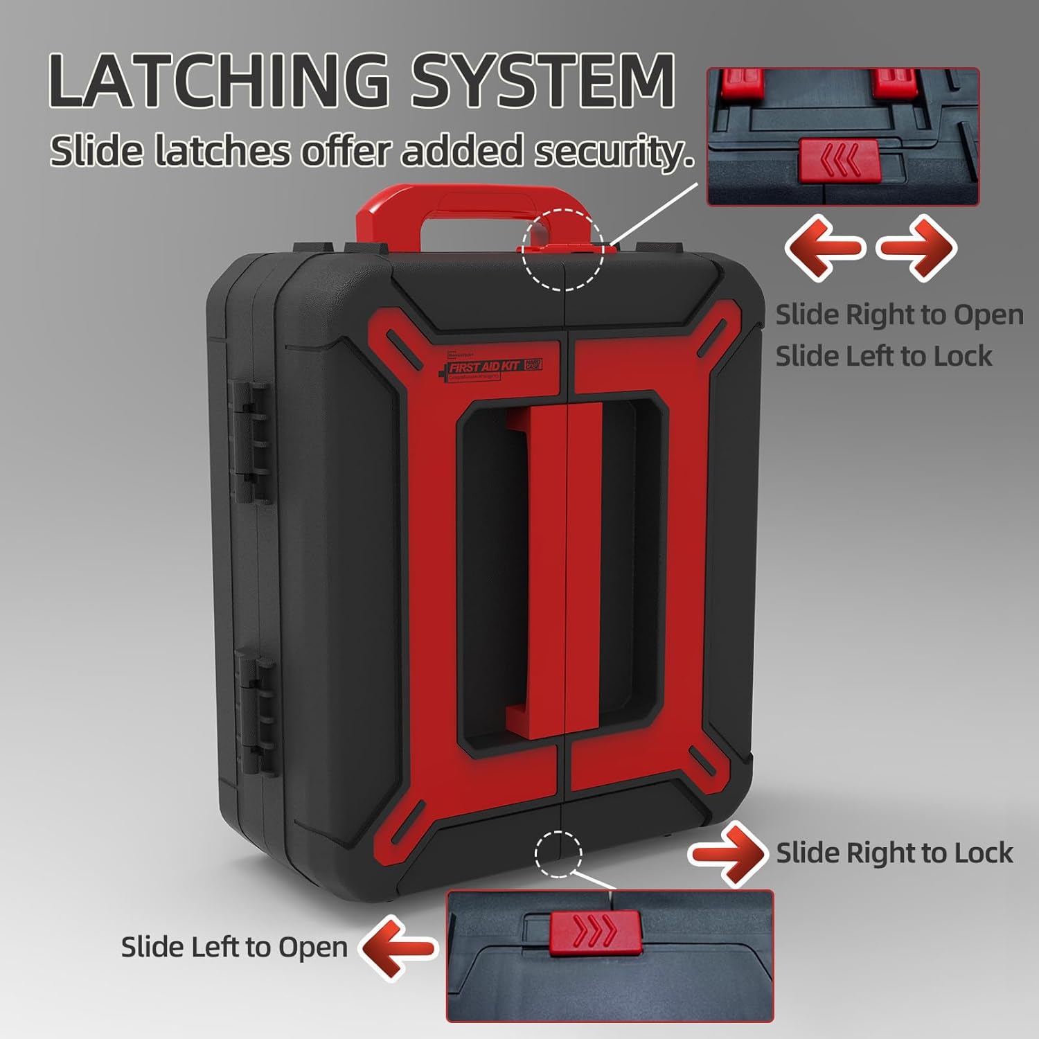 Hard Case First Aid Kit 408 Pcs - Wall Mountable Trauma Kit for Car, Home, Office & Truck - Comprehensive Large First Aid Supplies with Color-Coded Labelled Compartments