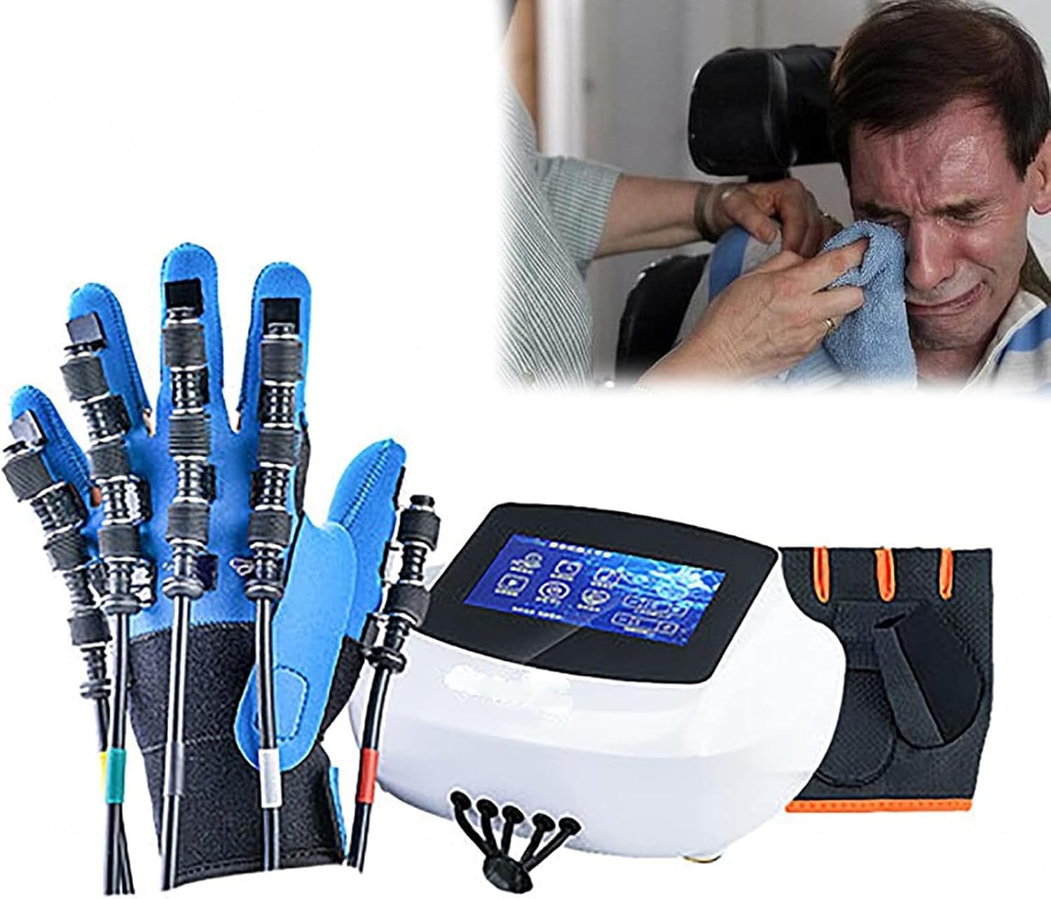 Rehabilitation Robot Gloves Protector Exoskeleton Manual Training Functional Hand Splint for Long-Term Relief,Right-M