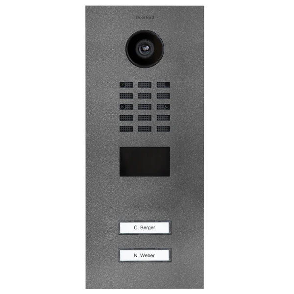 DoorBird D2102V IP Video Door Station, 2 Call Button in DB 703 Stainless Steel
