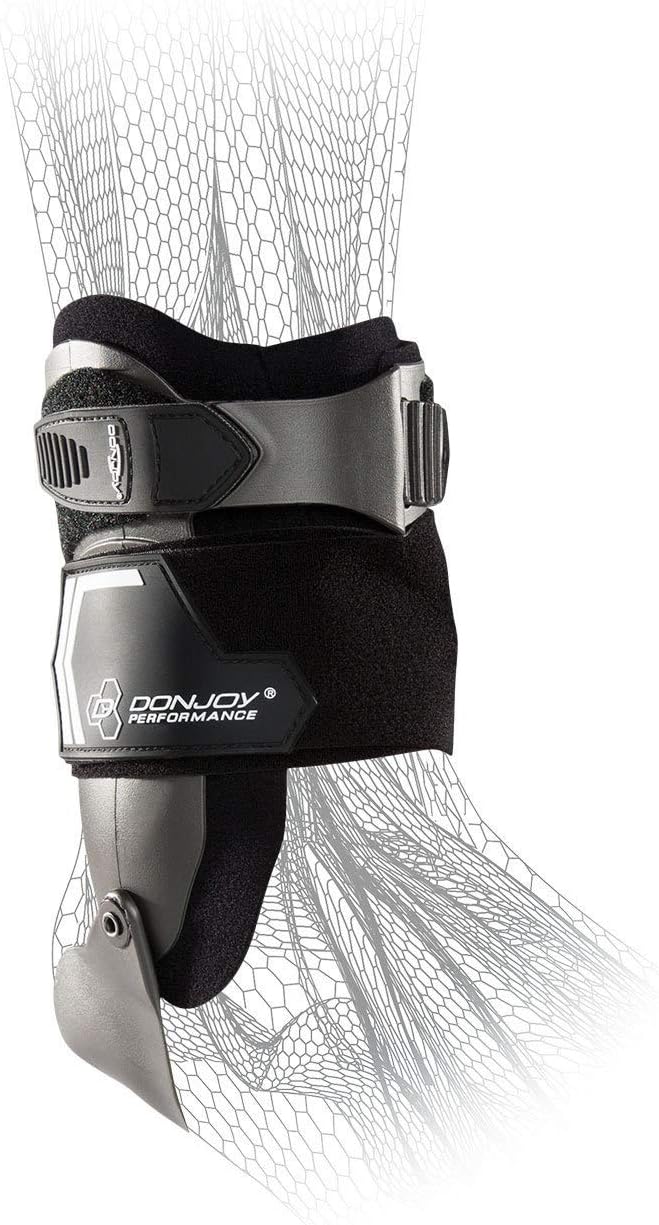 DonJoy Performance BIONIC Stirrup Ankle Brace, Maximum Medial/Lateral Ankle Support, Low-Profile Rigid Brace, Adjustable, Ankle Immobilization for Volleyball, Basketball, Football, Baseball, Lacrosse