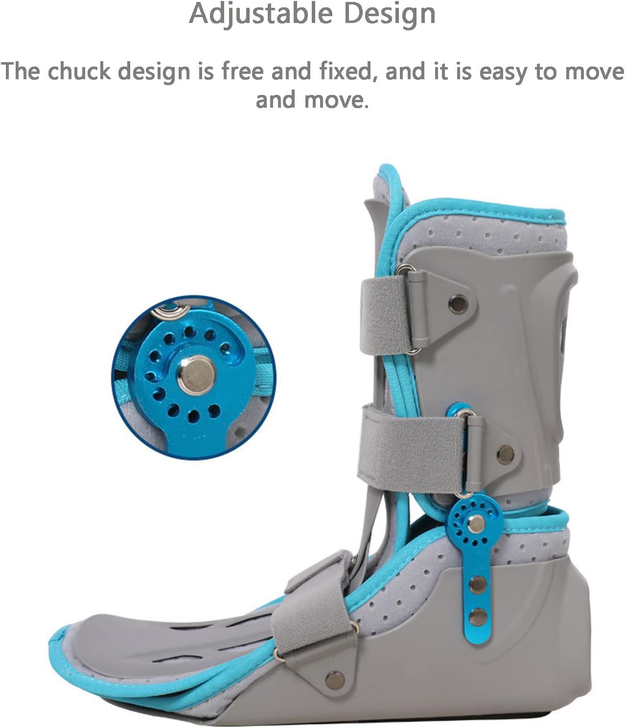 Ankle Fixation Brace, Shock?Absorbing Breathable Ankle Joint Brace, Adjustable Walking Boot, Ankle Foot Drop Orthosis, Post Op Care, for Ankle, Feet,Calf Fracture(
