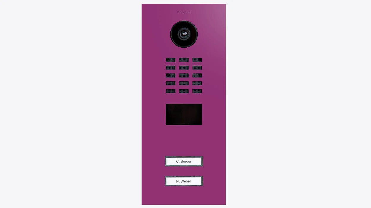 DoorBird D2102V IP Video Door Station, 2 Call Button in Traffic Purple, RAL 4006