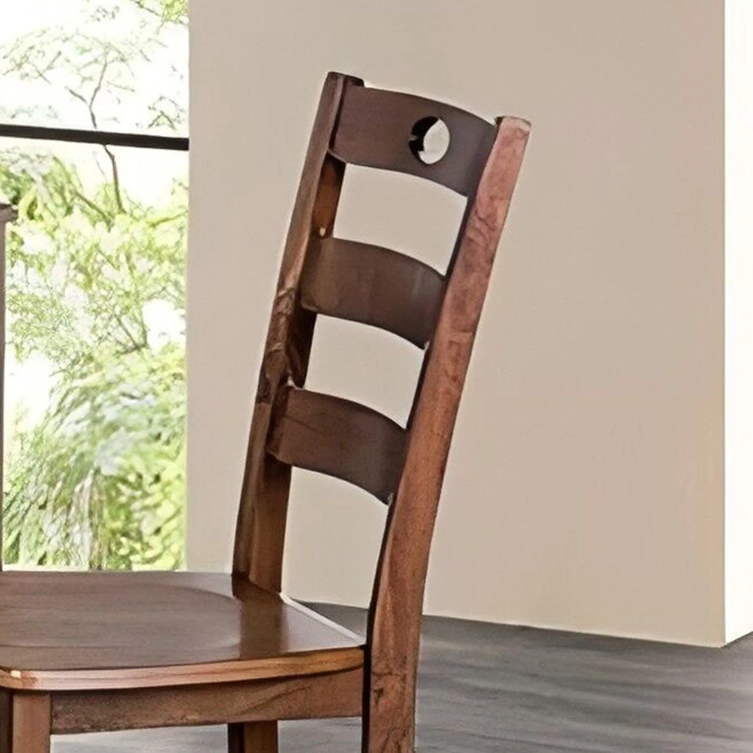 Parrot Uncle 30-Inch Solid Rubberwood 5-Piece Dining Table Set with Slat Back Chairs