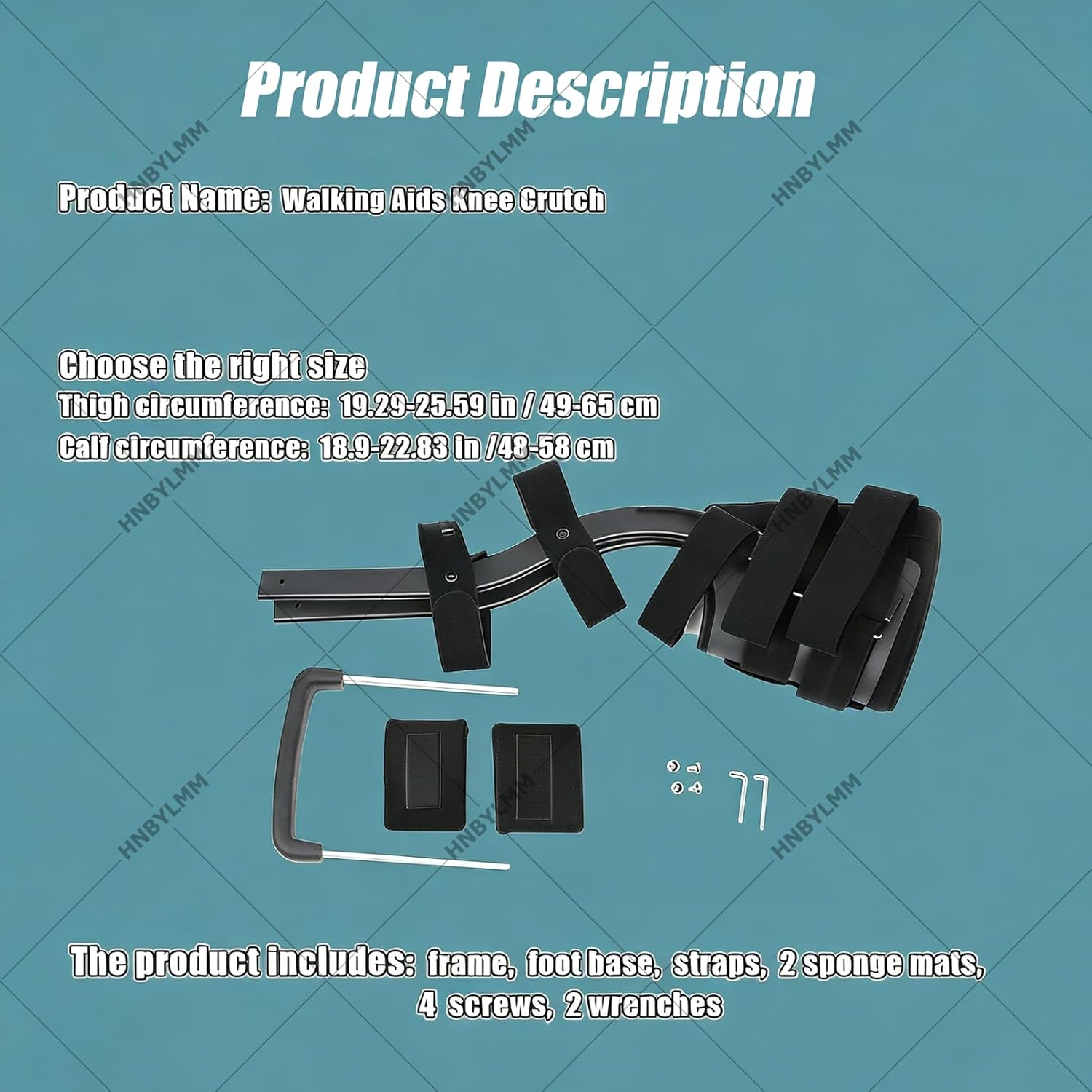 Single Leg Walker Assist, Painless Knee Crutch, Hand Fr-ee Knee Crutches for Broken Legs and Sprained Ankles, Supports Up to 220 LBs Assisted Walking Trainer