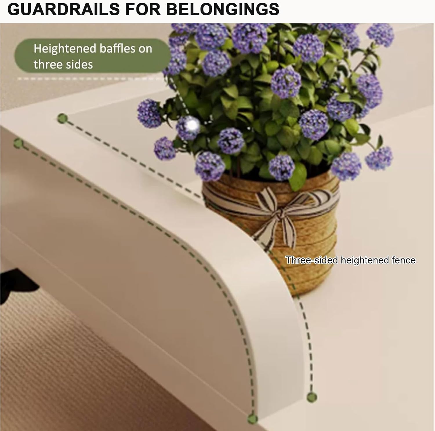 Overbed Table with Wheels, Height Adjustable Mobile Bed Desk, Standing Workstation Laptop Cart, Over The Bed Table for Home Office Bedroom Hospital,White with Baffle,120cm