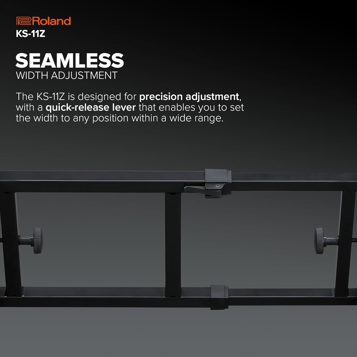 Roland KS-11Z Keyboard Stand | Heavy-Duty Z-Stand with Wide Adjustment Range for 88-Note Stage Pianos & Other Keyboards | Foldable Padded Support Arms | Easy Transport & Storage