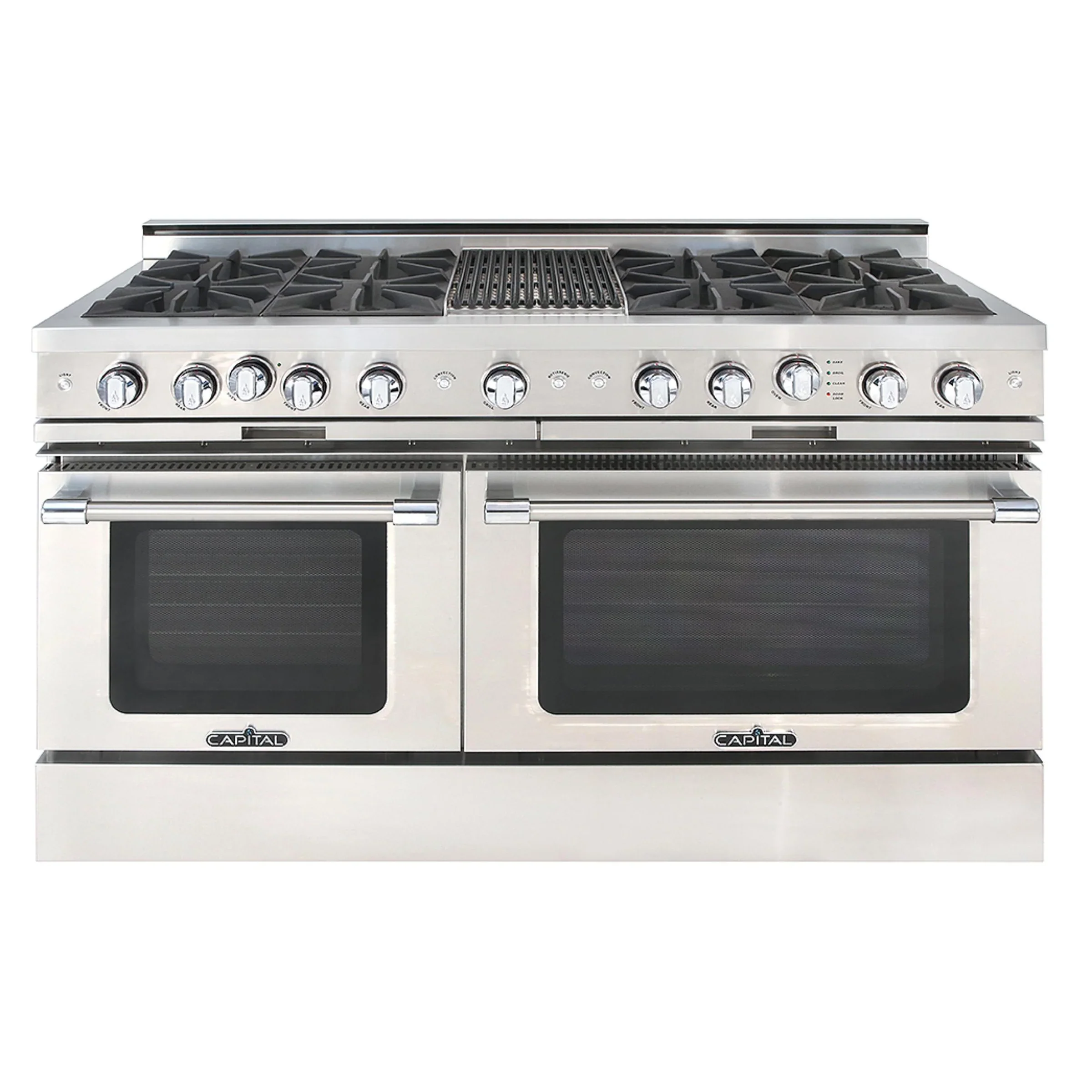 Capital 60-Inch Grand Chef Gas Range in Stainless Steel with 8 Open Burners & Grill (CGSR604B4)